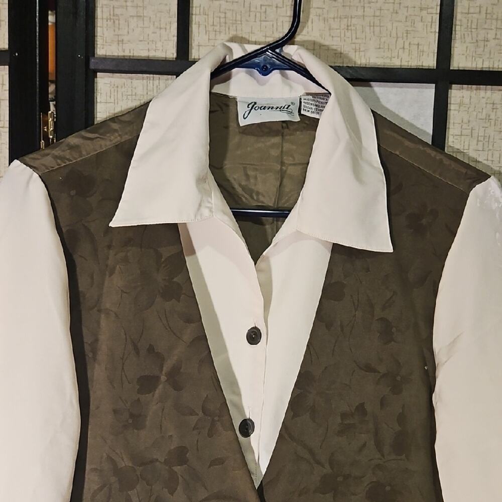 Vintage Joanna Button Down Vest Blouse - Picture 3 of 7